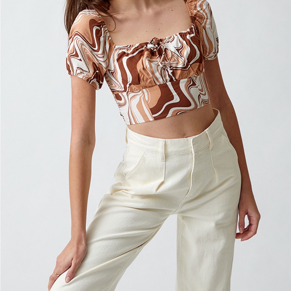 LA Hearts Smocked
Tie Front Top
